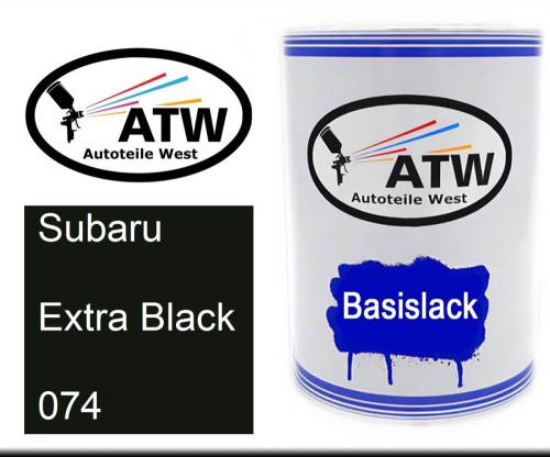 Subaru, Extra Black, 074: 500ml Lackdose, von ATW Autoteile West.